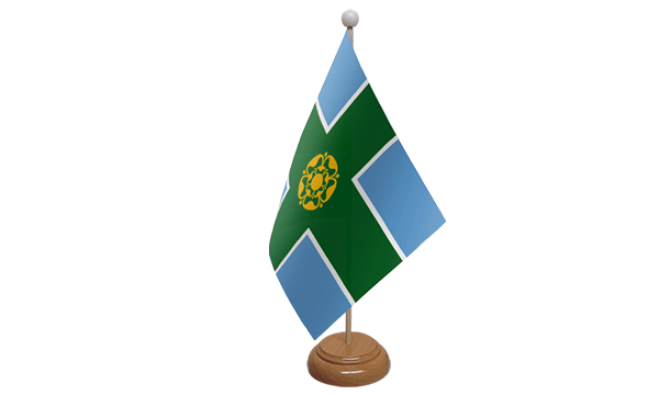 Derbyshire Small Flag with Wooden Stand